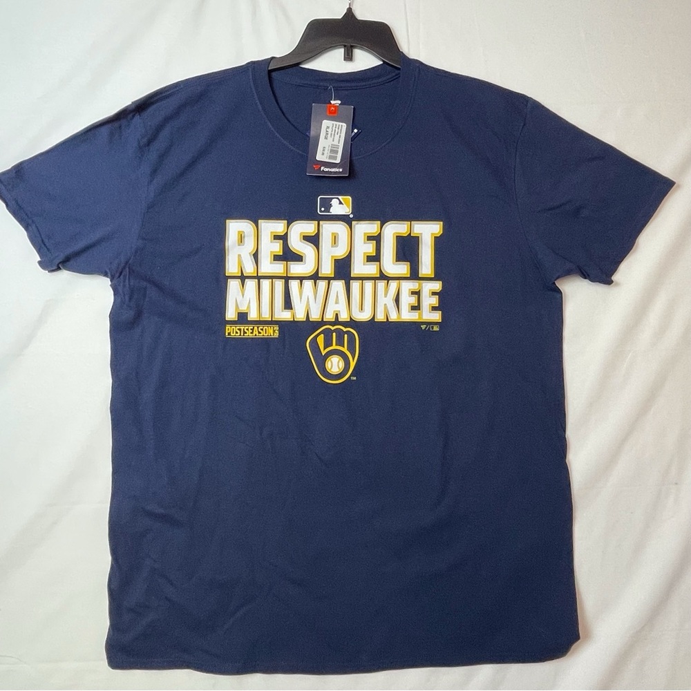 MLB Milwaukee Brewers Respect Milwaukee Baseball‎ Fan T-Shirt Size XL
